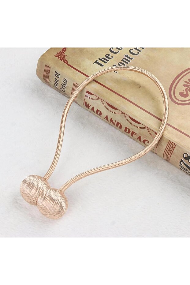 Champagne 2pcs/pair Magnetic Curtain Tiebacks Earphone Design Curtain Holdbacks Living Room Bathroom