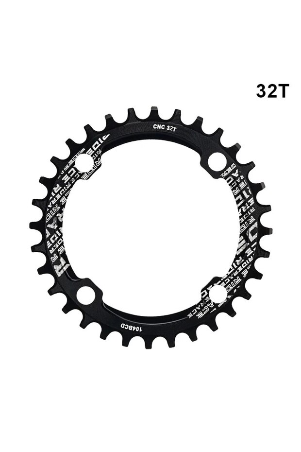 32T Black RIDERACE Bicycle Crank Chainring 104BCD Round Shape Narrow Wide 32T/34T/36T/38T Mountain B