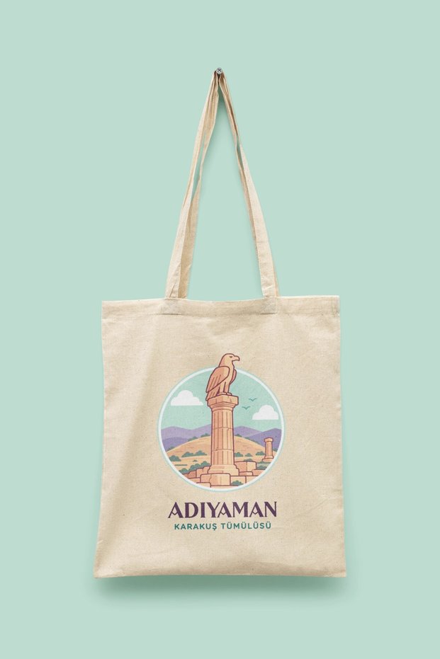 Karakuş Allu'Lü - Adıyaman Turkey Series Tote Bag Printed Cloth Bag