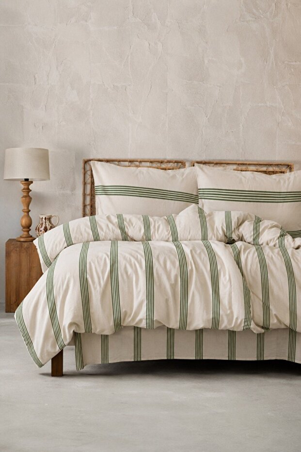 Natural Buldan Duvet Cover Set Double Size with Elastic