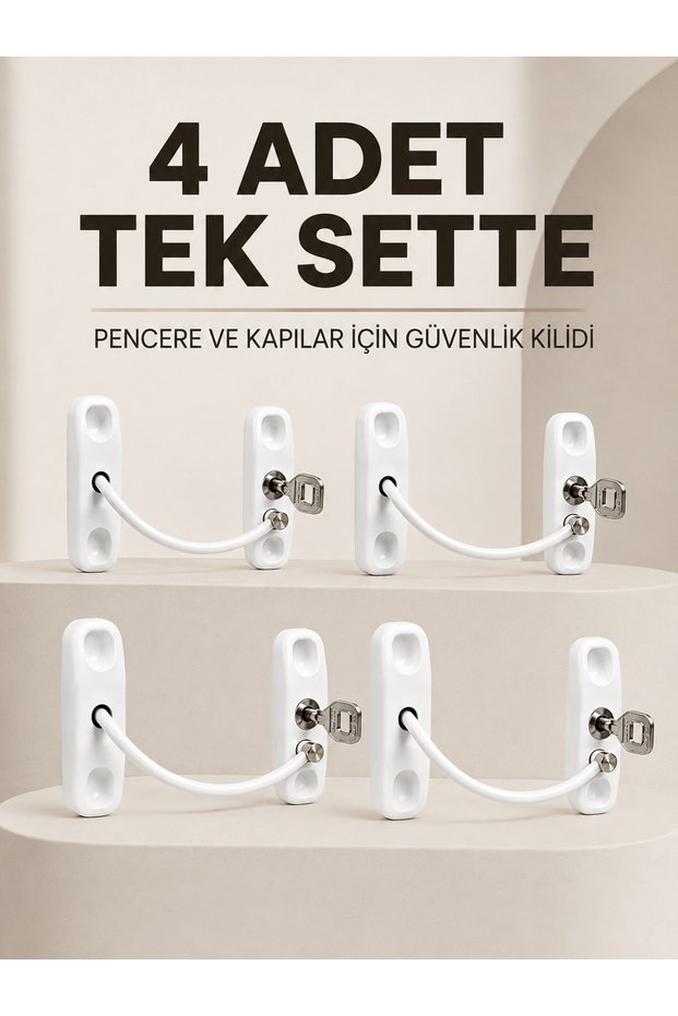 Keyed Window Safety Lock 4 Piece Safety Set