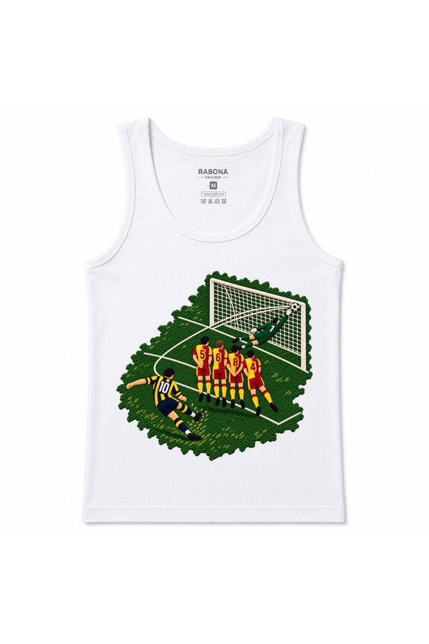 Top Corner Free Kick Football Action Graphic Tank Top