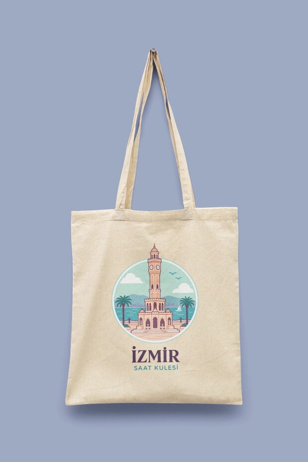 Clock Tower - Izmir Turkey Series Tote Bag Printed Cloth Bag