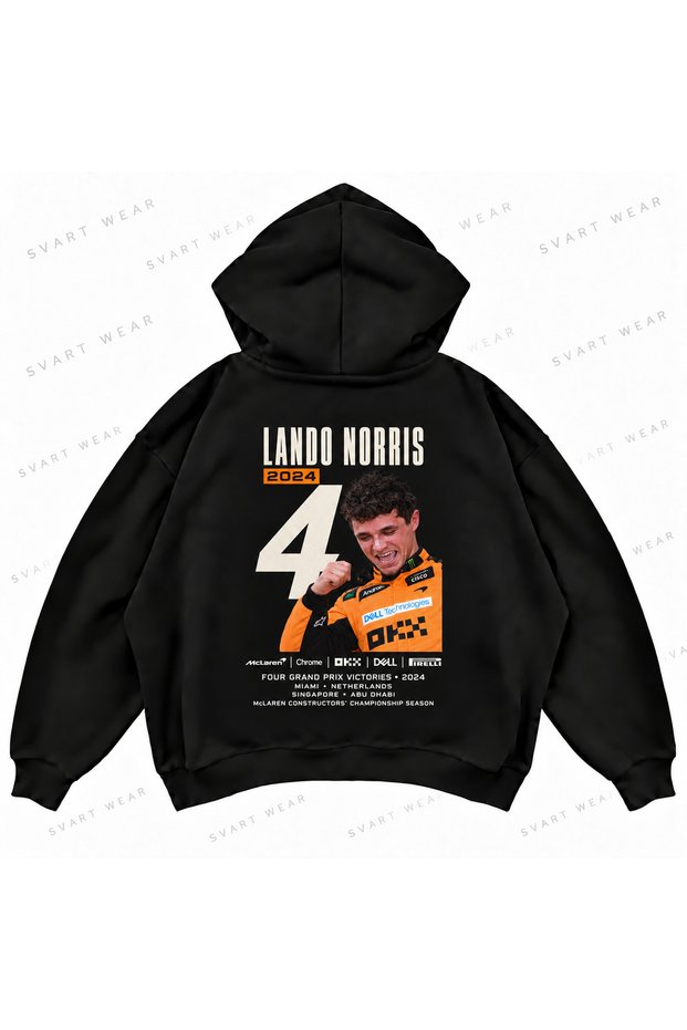 Lando Norris F1 Front and Back Printed Oversize Boxy Hoodie