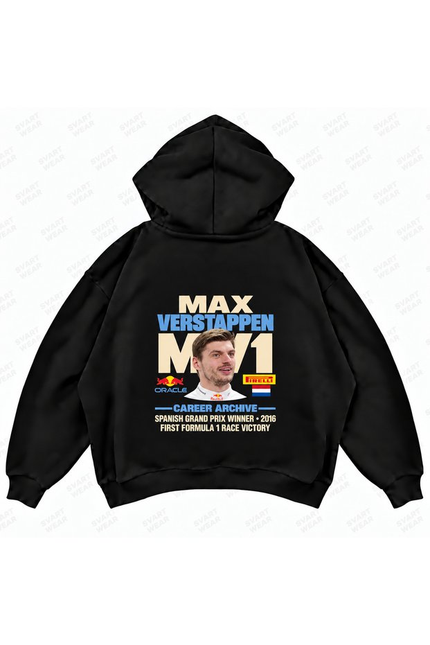 Max Verstappen F1 Front and Back Printed Oversize Boxy Hoodie