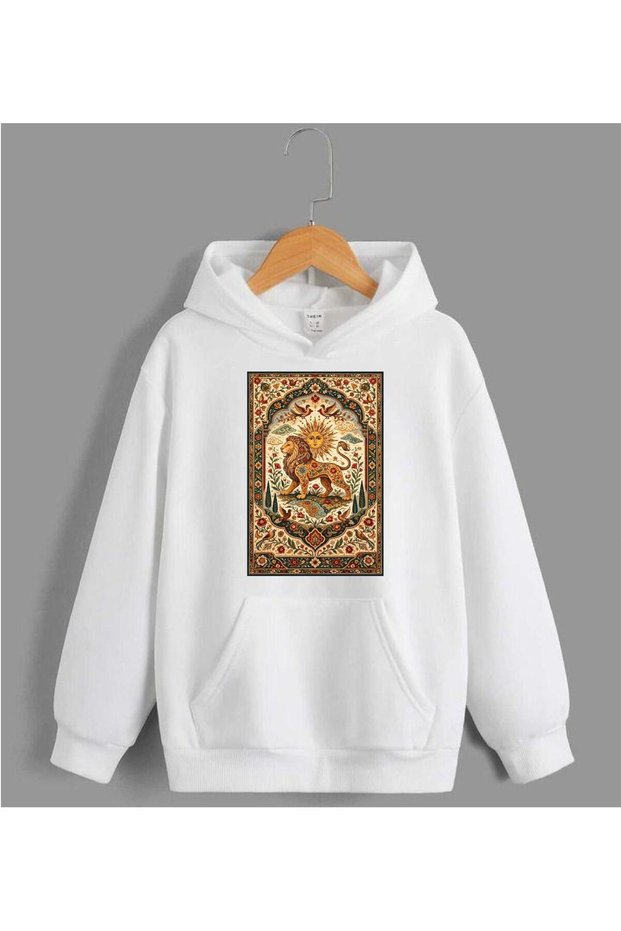 Lion Designed Ethnic Printed Sweatshirt