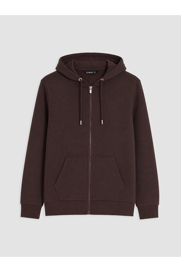 Mürdüm Hooded Men's Zippered Sweatshirt