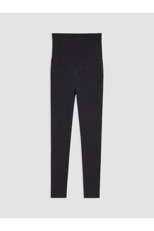 Black Abdominal Panel Super Skinny Maternity Jeans