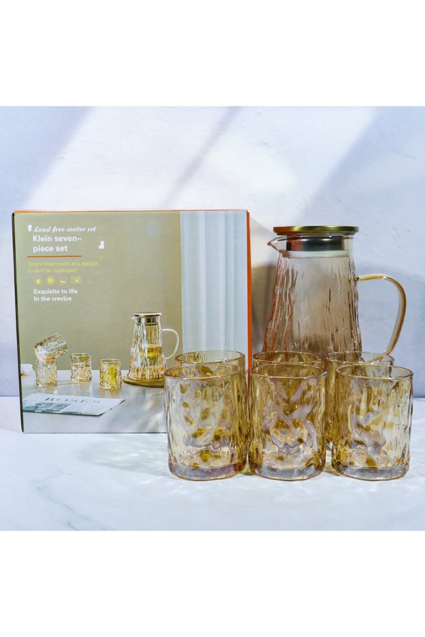 Glass Jug for Juice and Water with 6 Glasses, Teapot Set for Living Room, Direct from Factory