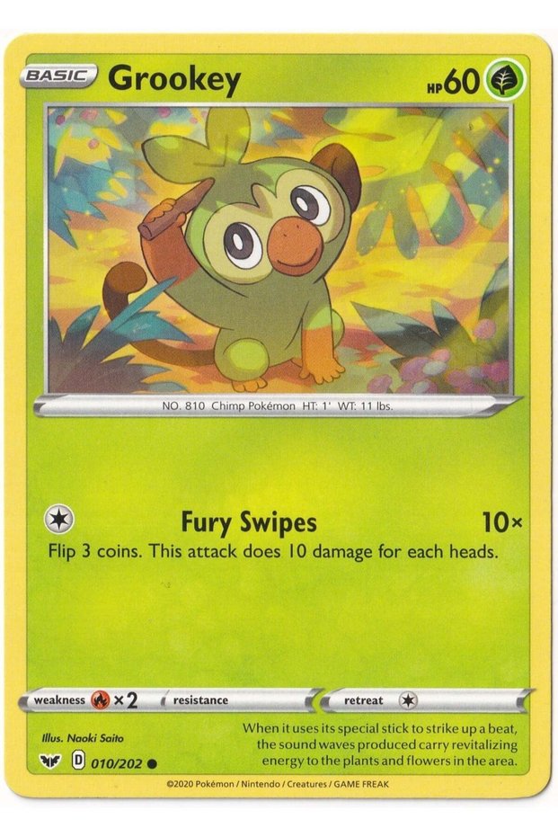 Grookey # 10 - Sw.Rd & Sh.Eld - Card (Mint)