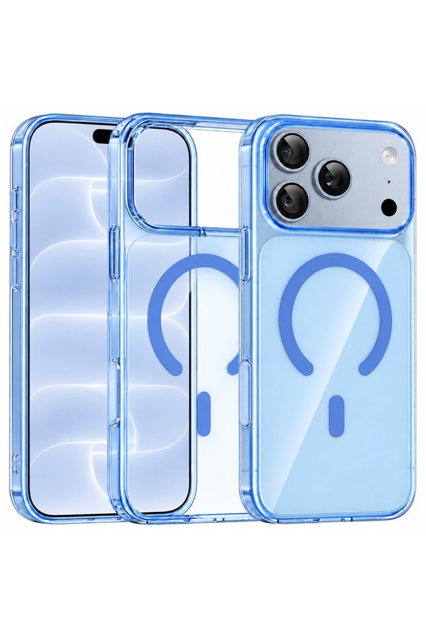 (Mika Magsafe) iPhone 17 Pro/18 Pro Magsafe Case Hard Mica (Non-Yellowing) Thin Slim Fit Cover Ice Blue