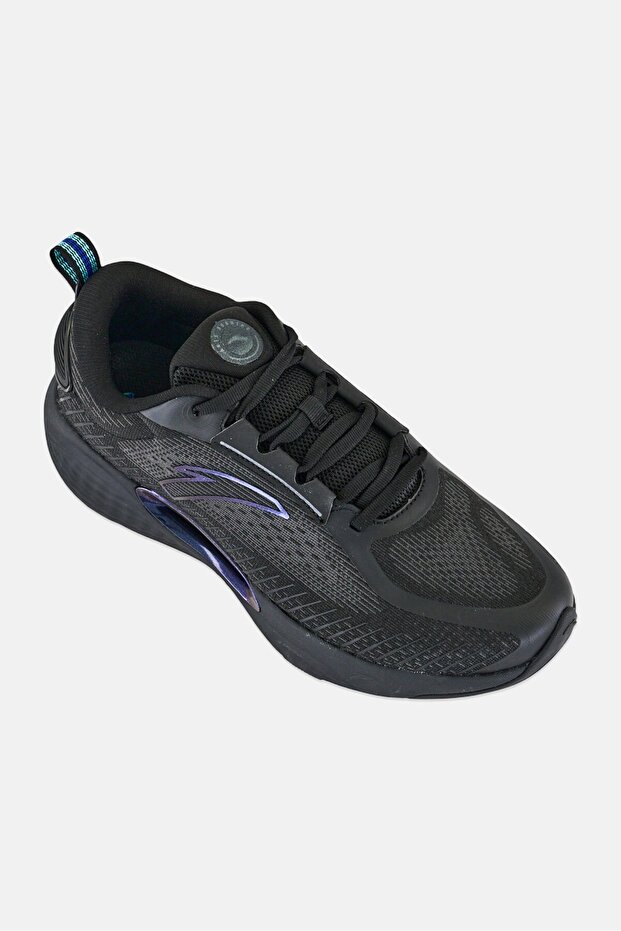 Men Lace Up Running Shoes, Black