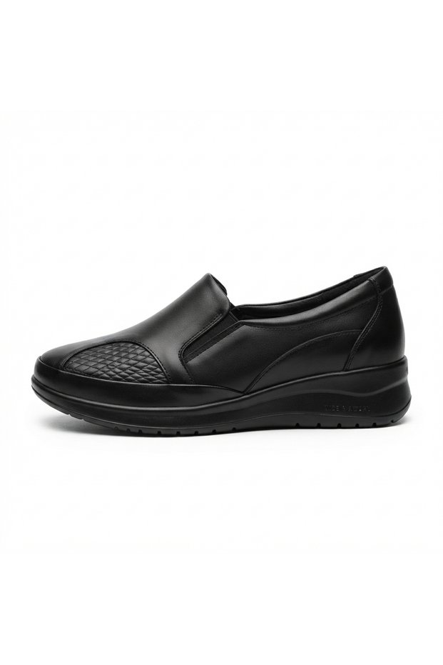 Zn.081 Genuine Leather Black Orthopedic Bone Protruding Mother Shoes