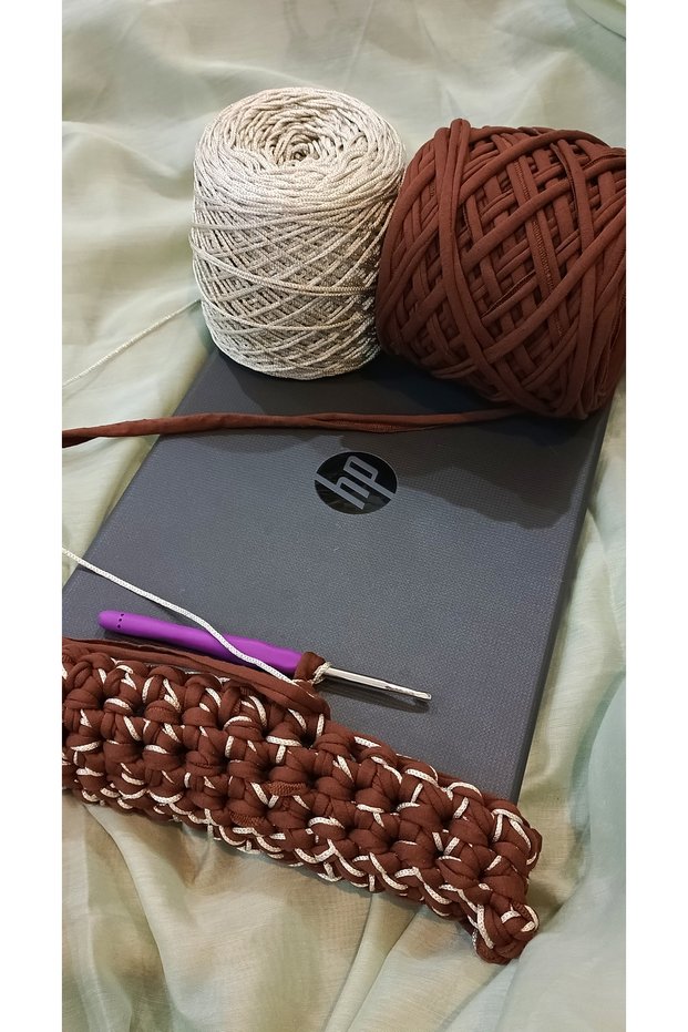 2-Pack Combed Cotton Rope Set Color- Cream Silver Glitter 3 mm Polyester Macrame/Chocolate Brown Combed Cotton Rope (Each 300-400Gr)