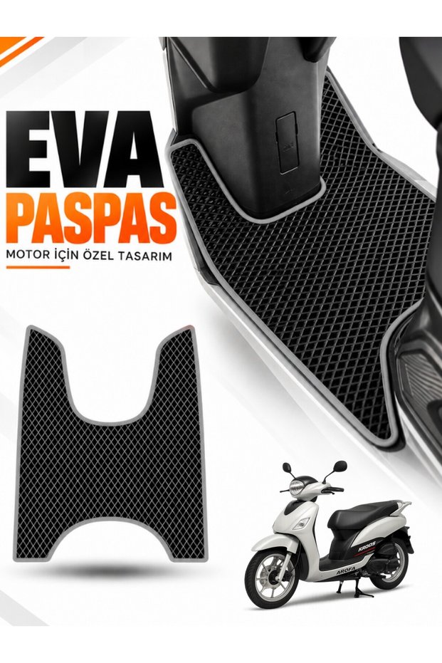 Arora Ar 50-11 Compatible Eva Motorcycle Mat Scooter Foot Mat Motor-Specific Black-Grey