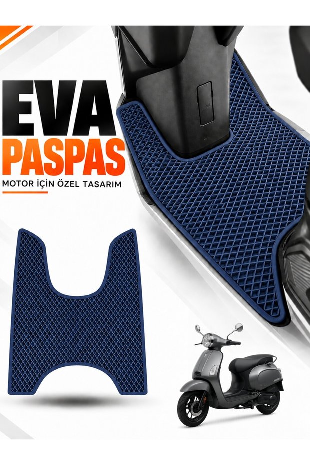Rks Sponti̇ni̇ Compatible Eva Motorcycle Mat Scooter Foot Mat Motor-Specific Navy Blue