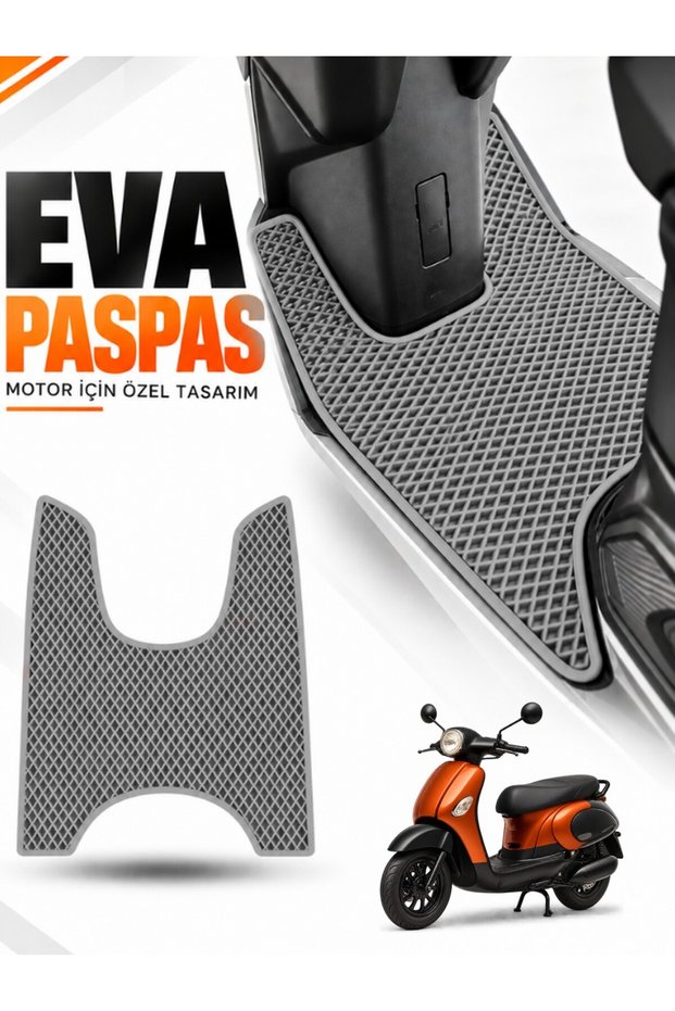 Rks Bi̇tter Compatible Eva Motorcycle Mat Scooter Foot Mat Motor-Specific Light Gray
