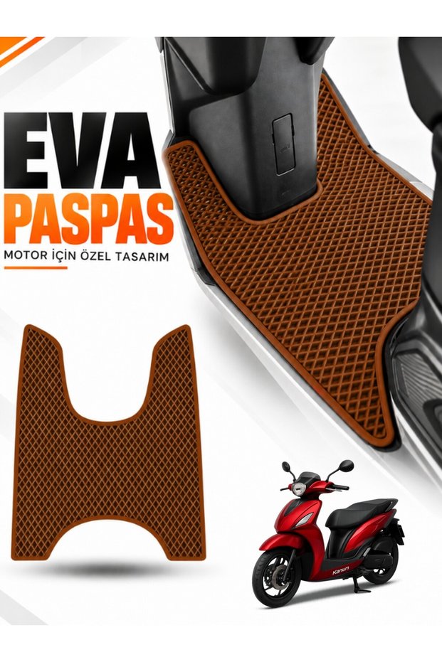 Kanuni̇ Mati̇ 125 Compatible Eva Motorcycle Mat Scooter Foot Mat Motor-Specific Brown