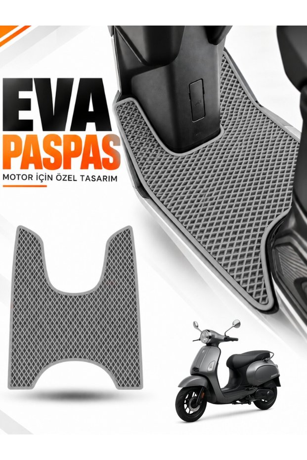 Rks Sponti̇ni̇ Compatible Eva Motorcycle Mat Scooter Foot Mat Motor-Specific Light Gray