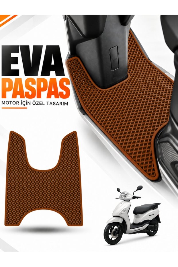 Rks Pri̇vate 125 Compatible Eva Motorcycle Mat Scooter Foot Mat Motor-Specific Brown