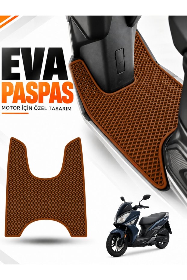 Sym Jet 14 Compatible Eva Motorcycle Mat Scooter Foot Mat Motor-Specific Brown