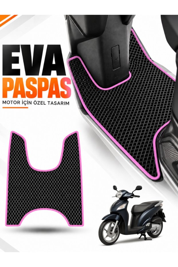 Honda Ps 150 Compatible Eva Motorcycle Mat Scooter Foot Mat Motor-Specific Black-Fuchsia