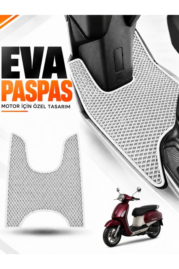 Rks Freccia 150 Compatible Eva Motorcycle Mat Scooter Foot Mat Motor-Specific White