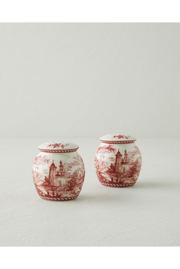 Preston Stoneware 2-Piece Salt and Pepper Shakers 13.5X7X7 cm Burgundy