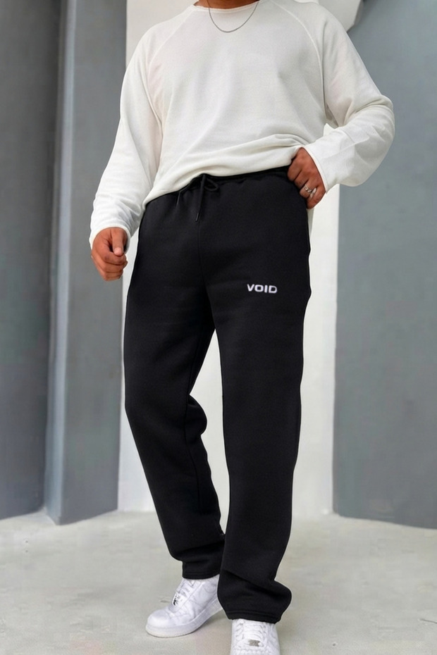 Printed 3-Thread Threaded Winter Sweatpants Loose Fit