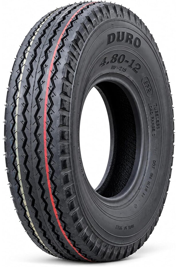 DURO HF-215 4.80-12 Trailer Tire, 6PR Load Range C, Tubeless Highway Tread, 12-Inch Rim, Utility, Cargo & Boat Trailers, 1 Tire