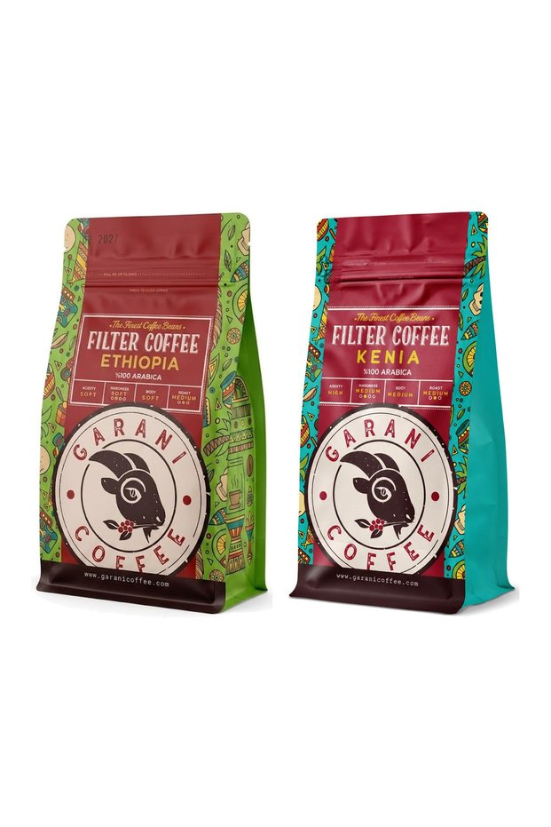 Africa Filter Coffee Set Ethiopia and Kenya 2X250 g 500 g Ground Medium Roast 100% Arabica