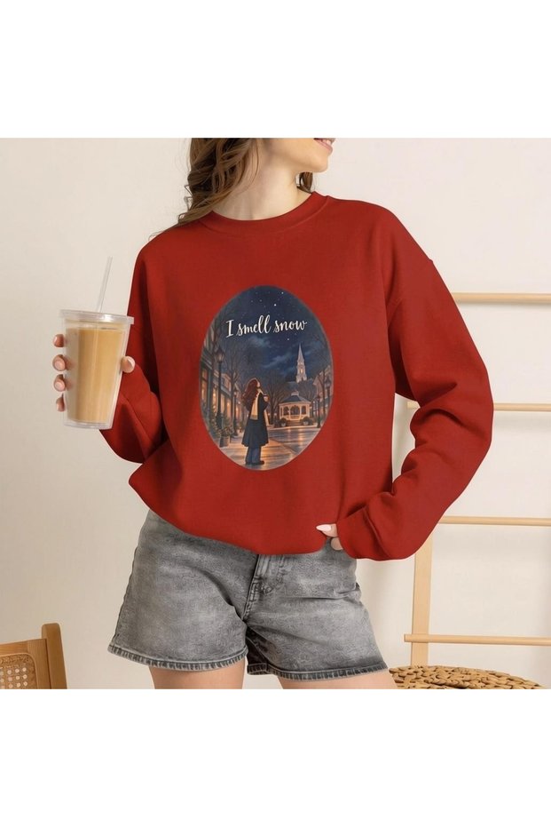 Gilmore Girls Stars Hollow Lukes Printed Cotton 3 Yarn Threaded Crew Neck Oversize Sweatshirt