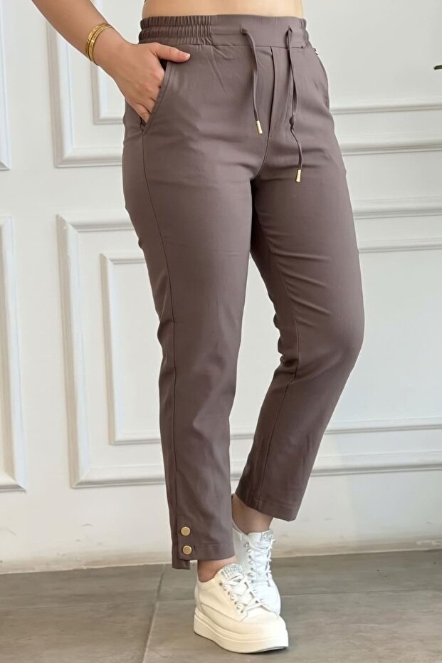 Elastic Waist Asymmetrical Trousers