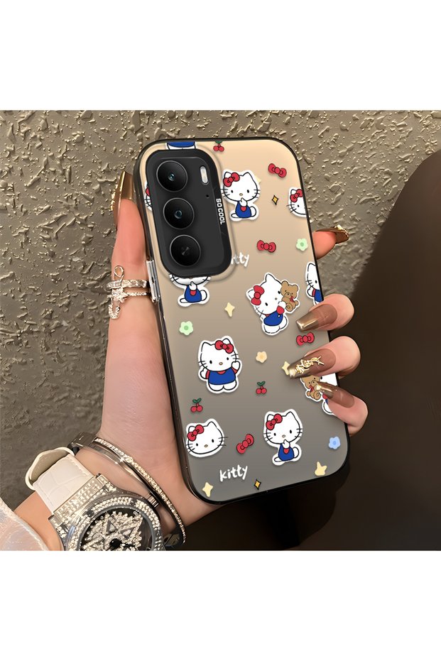 Realme C75 4g Compatible Cute Cartoon Cat Style Case, Shock-Absorbing Structure, Matte Texture
