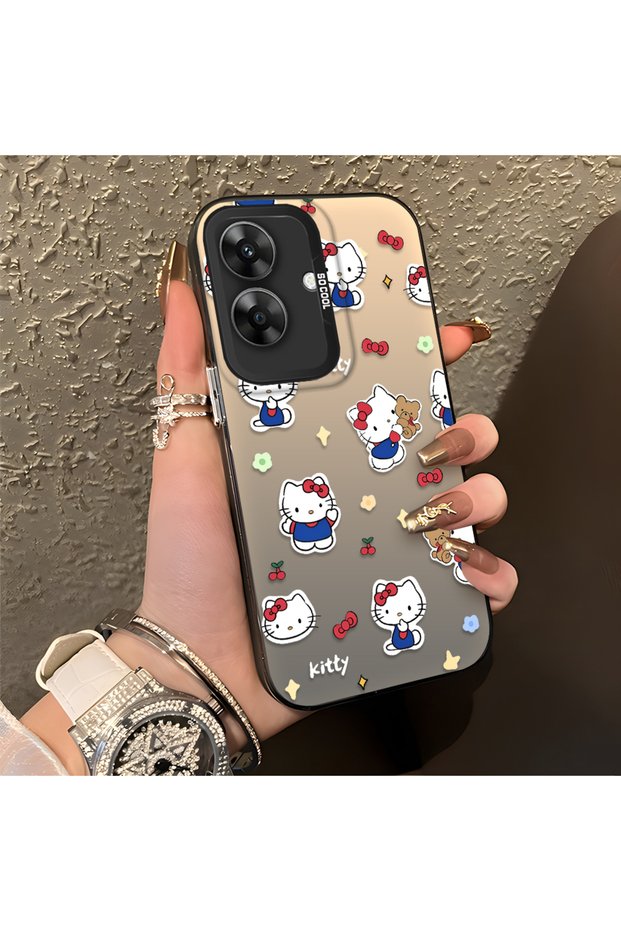 حافظة متوافقة مع هاتف Realme Note 60 بتصميم قطة كرتونية لطيفة، هيكل ممتص للصدمات، ملمس غير لامع