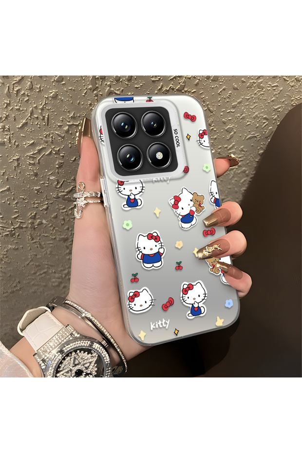 Mi 14t Pro Compatible Cute Cartoon Cat Style Case, Shock-Absorbing Structure, Matte Texture