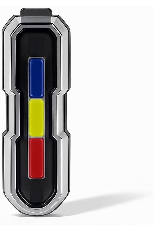 3-Color LED Bicycle Rear Light, USB Rechargeable Tail Light with 5+ Flashing Modes, Waterproof Safety Light with Adjustable Strap for Road Bicycle, E-Bike & Cycling