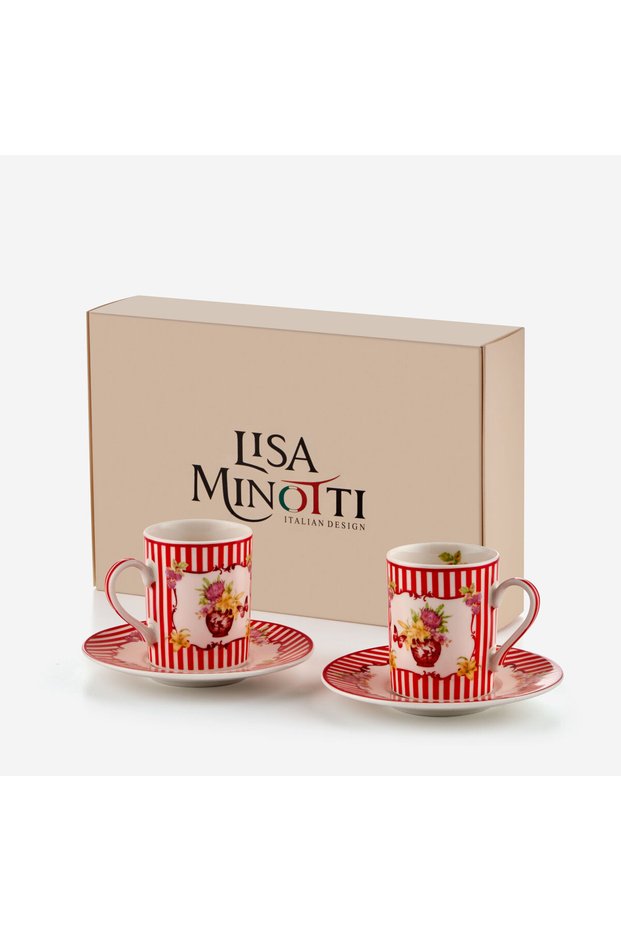 Maison Red Porcelain Coffee Cup Set 110 ml
