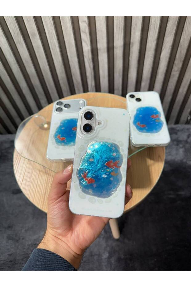 iPhone 16 Compatible (Internally Printed) Shiny Patterned Soft Transparent Stylish Phone Case with Shiny Sides