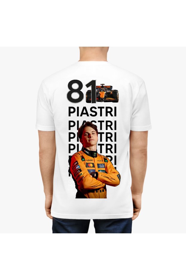 Oscar Piastri New Season Printed Cotton Short Sleeve Regular Fit F1 T-Shirt