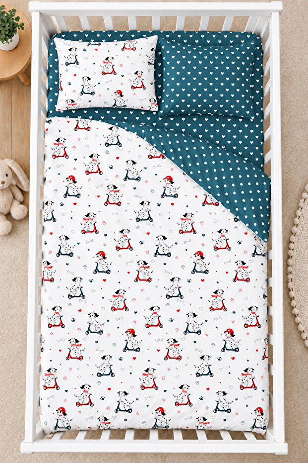 Dalmatian 100% Cotton Ranforce Baby Duvet Cover Set