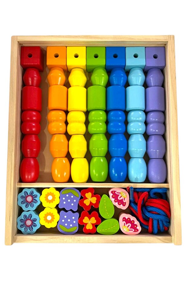 Wooden Beads and String Necklace Making Set 54 Pieces
