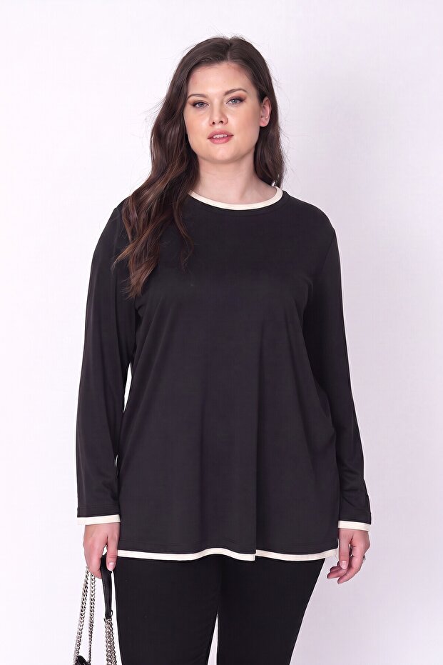 Contrast Color Thin Knitted Blouse