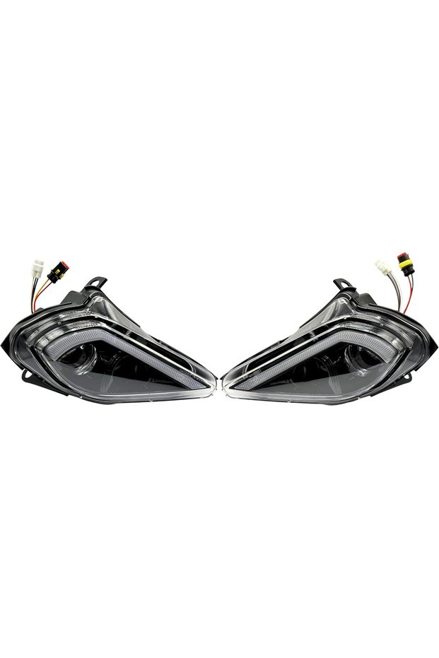LED Headlight Assembly – Fits Yamaha Raptor 700 / 700R (2006–2024), Left & Right Pair, High/Low Beam with Turn Signal & Clearance Lamps, Plug & Play Durable ATV Front Lights