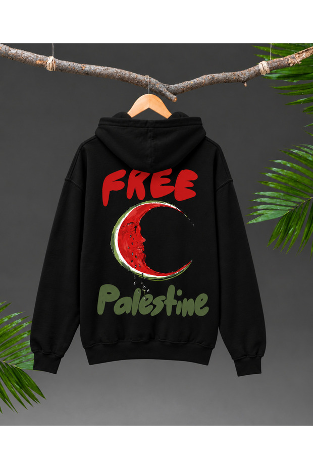 Free Palestine Printed Unisex Oversize Hooded Sweatshirt