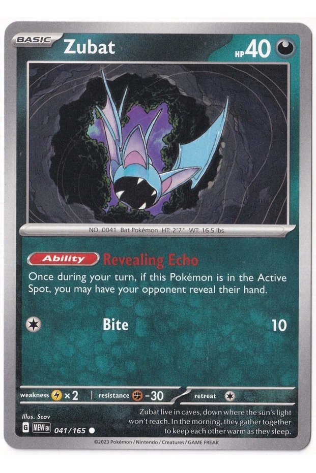 Zubat # 41 - Scarlet & Violet 151 - Card (Mint)