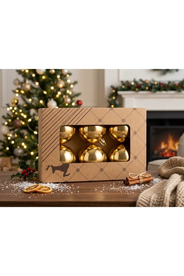 Christmas Ornament Balls Patterned 5 cm Set of 6