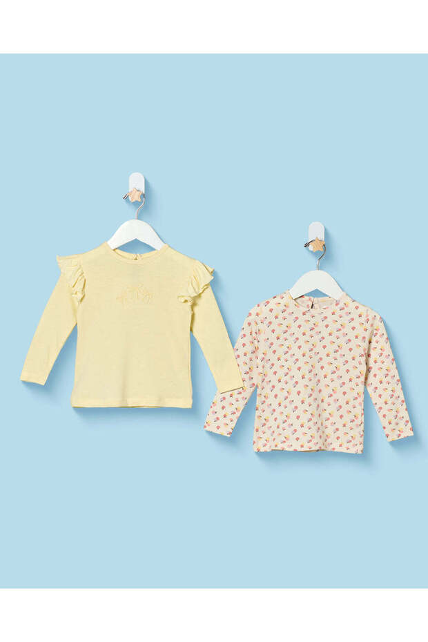 Infant Girls Yellow, Lilac and Pink T-Shirts, 3 Pack