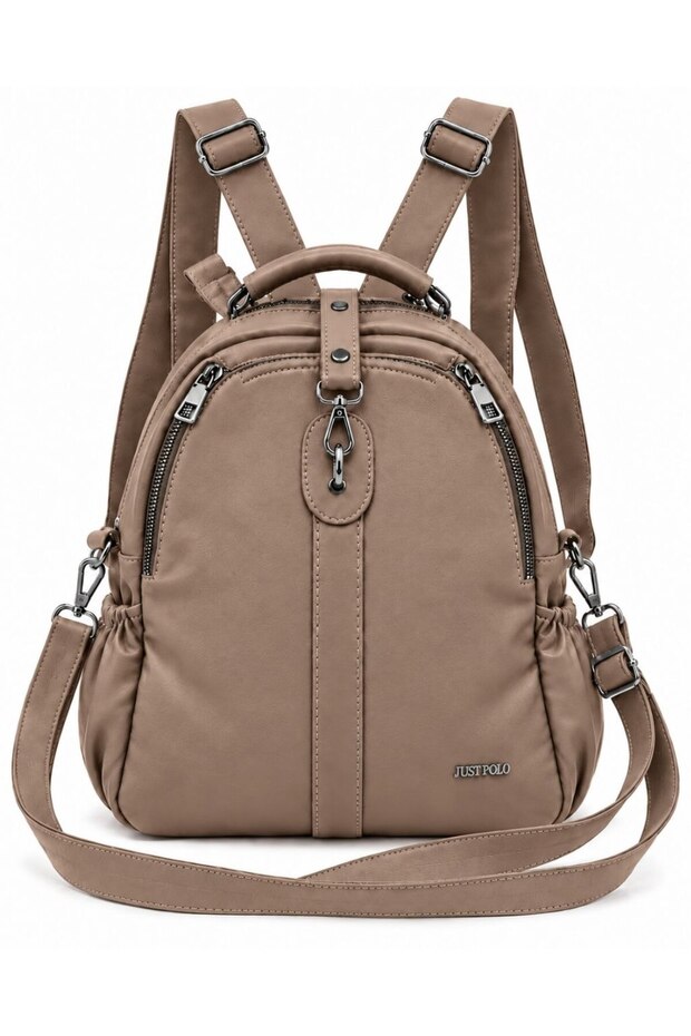 Women's Imported Leather Multi-Section Shoulder and Backpack Bag (Size 34X28)