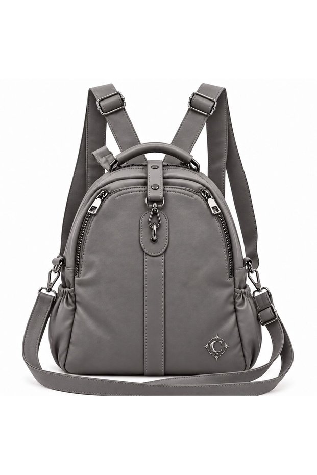 Women's Imported Leather Multi-Section Shoulder and Backpack Bag (Size 34X28)